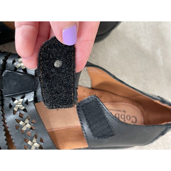 Cobb Hill Leather Sandals Women's 8.5 Black New Balance - Picture 2 of 9